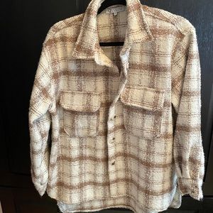 Beige Plaid Shacket